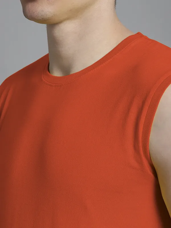 Orange_Cotton_Round_Neck_Sleeveless_T-Shirt_For_Men