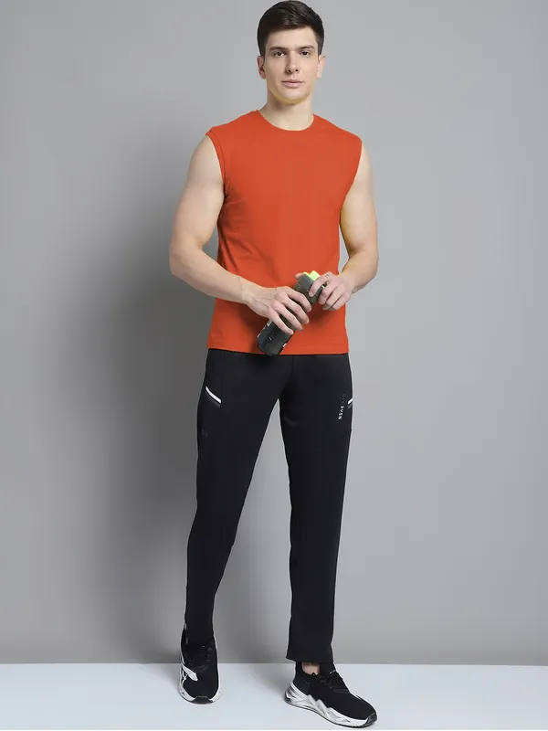 Orange_Cotton_Round_Neck_Sleeveless_T-Shirt_For_Men