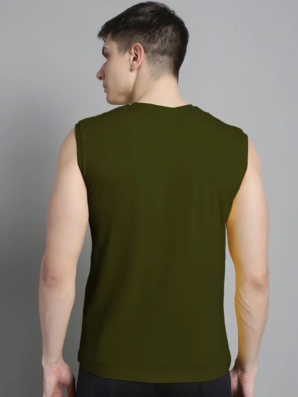 Olive_Green_Cotton_Round_Neck_Sleeveless_T-Shirt_For_Men