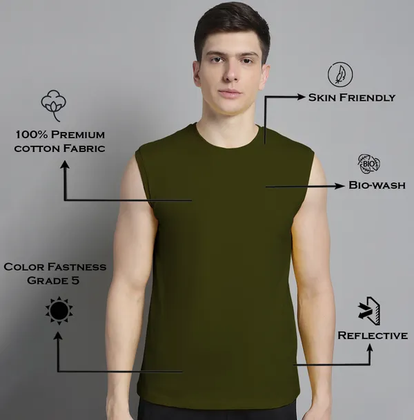 Olive_Green_Cotton_Round_Neck_Sleeveless_T-Shirt_For_Men