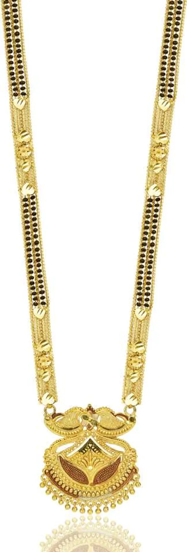 Combo_Of_2_Pcs_Ethnic_Traditional_One_Gram_Gold_Glorious_Maharashtrian_Style_Long_Chain_Black_Beads_30_Inch_And_18_Inch_Short
