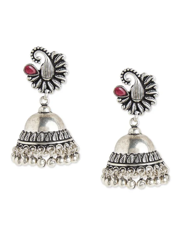 German_silver_peacock_shape_jhumka