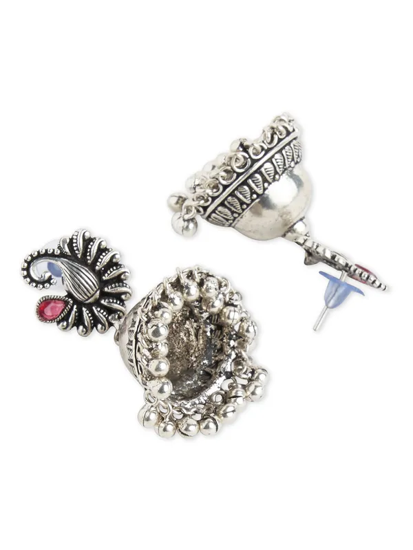 German_silver_peacock_shape_jhumka