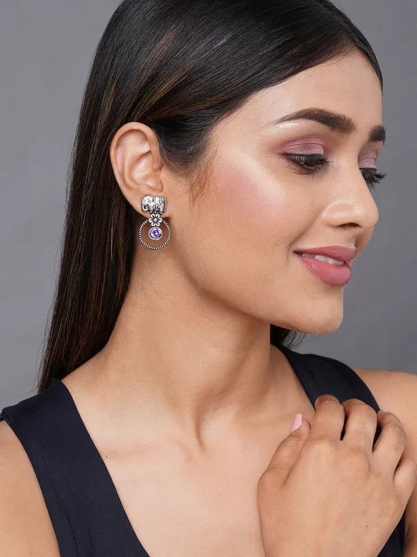 German_silver_elephant_stud_earrings