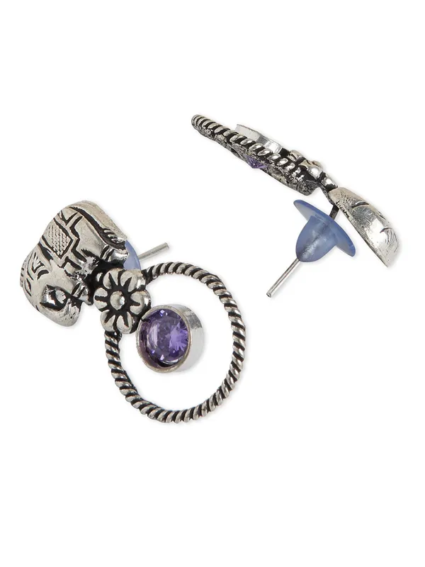 German_silver_elephant_stud_earrings