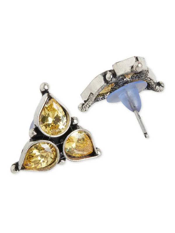 silver_plated_yellow_stone_traingle_studs