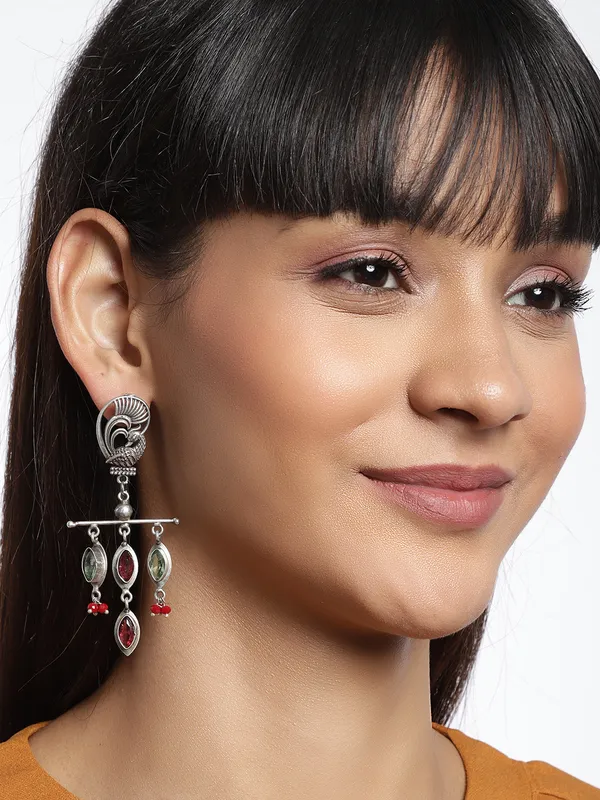 Silver-Toned_Contemporary_Drop_Earrings