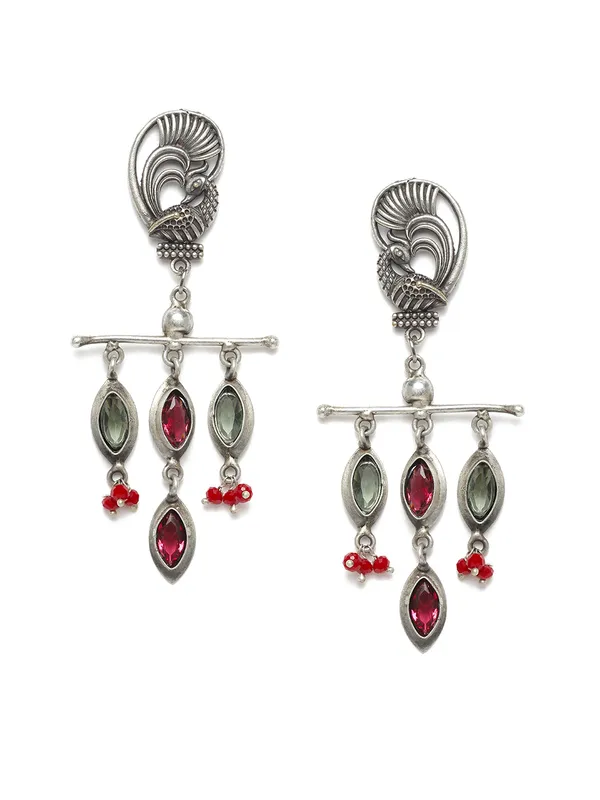 Silver-Toned_Contemporary_Drop_Earrings