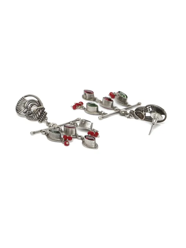 Silver-Toned_Contemporary_Drop_Earrings