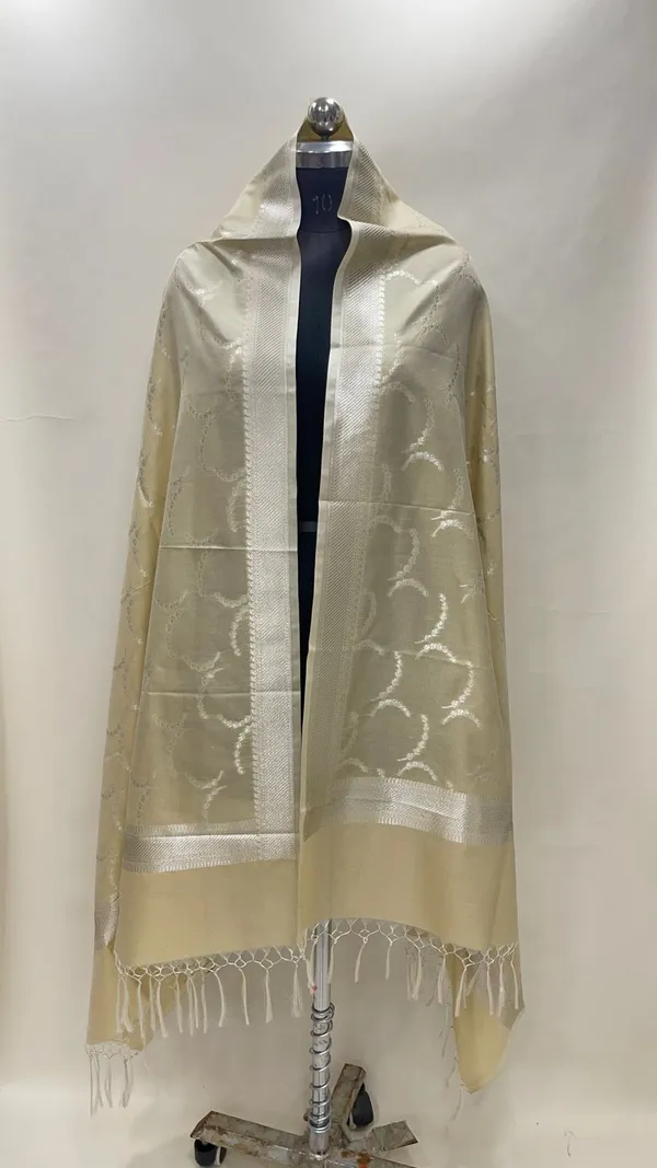 Humairah_Presents_Olive_Nakli_Semi_Katan_Silk_Silver_Zari_Banarasi_Dupatta