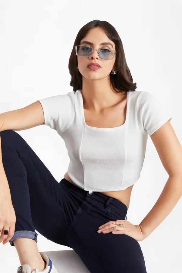Square_Neckline_short_slive_Ribbed_Crop_Top