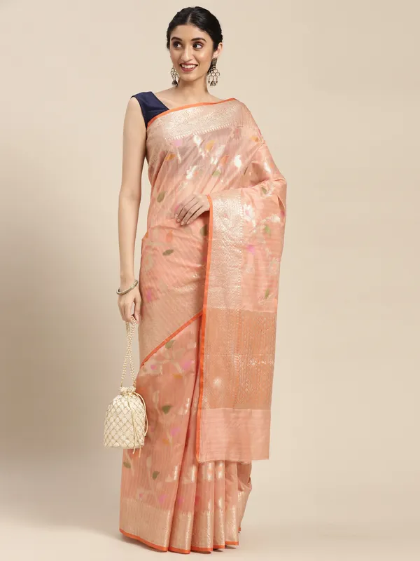 Pink_Mulberry_Silk/Silk_Blend_Banarasi_Sarees_For_Women