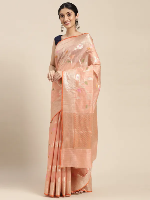 Pink_Mulberry_Silk/Silk_Blend_Banarasi_Sarees_For_Women