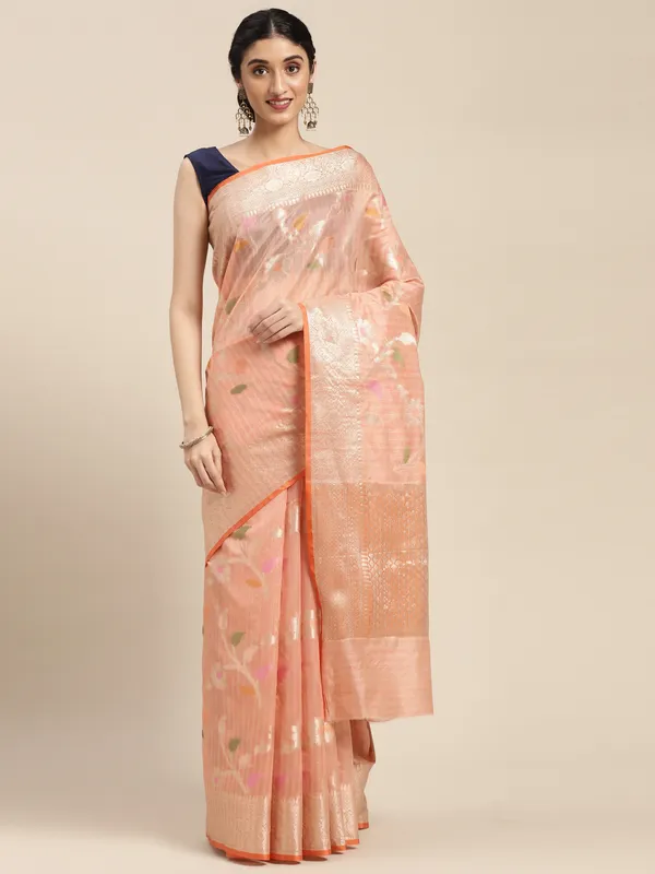 Pink_Mulberry_Silk/Silk_Blend_Banarasi_Sarees_For_Women