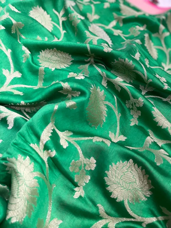 Humairah_Pure_Handloom_Light_Green_Chiniya_Silk_Floral_Silver_Zari_Tilfi_Jaal_with_Contrast_Baby_Pink_Zari_Border_and_Baby_Pink_Blouse