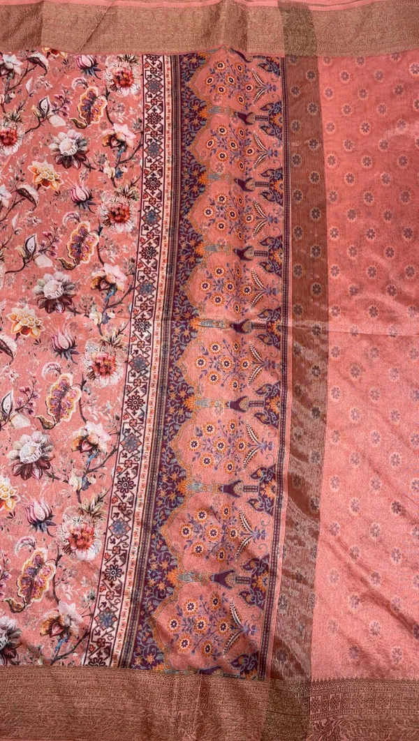 Humairah_Presents_Peach_Warm_Silk_Floral_Digital_Print_Copper_Zari_Border_Banarasi_Saree_with_Floral_Print_Booti_Peach_Blouse