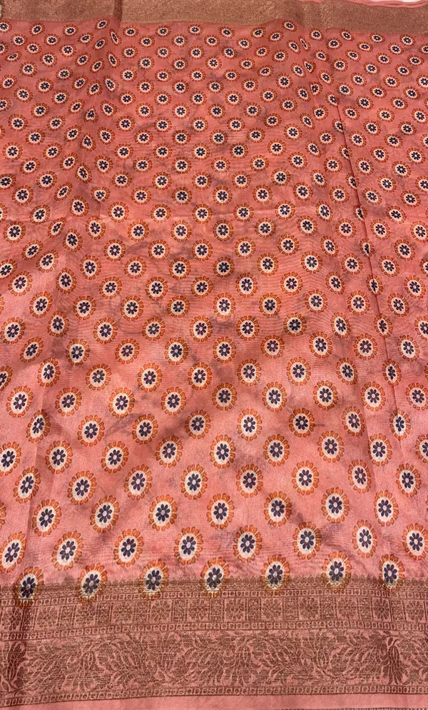 Humairah_Presents_Peach_Warm_Silk_Floral_Digital_Print_Copper_Zari_Border_Banarasi_Saree_with_Floral_Print_Booti_Peach_Blouse