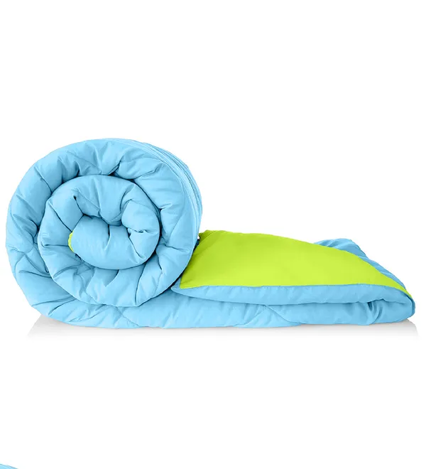 Solid_Single_Comforter_for_Mild_Winter_(Microfiber,_Parrot_Green_and_Sky_Blue)