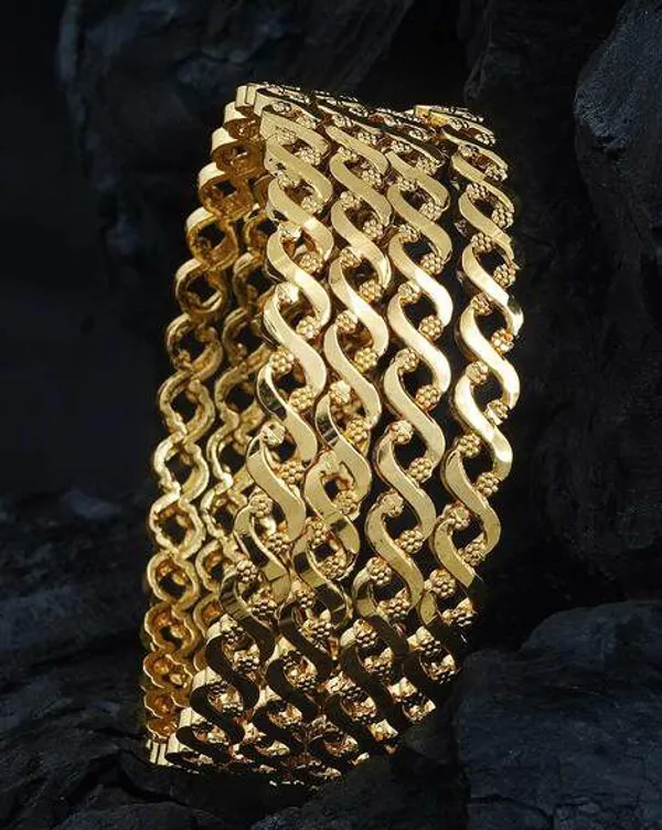 High_Gold_Plated_Daily_Wear_Fancy_Leaf_Design_4Pcs_Bangle