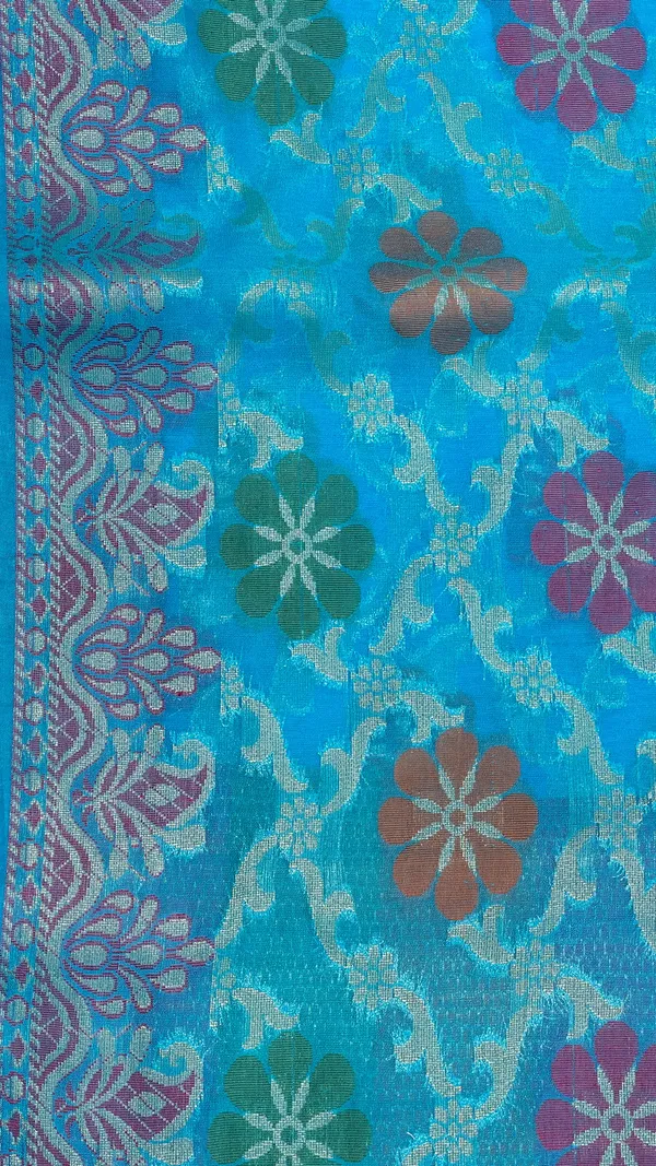 Humairah_Presents_Blue_Semi_Georgette_Alfi_Mina_Floral_Zari_Jaal_Minakari_Zari_Border_with_Banarasi_Floral_Boota_Pallu_and_Blue_Multi_Stripe_Blouse