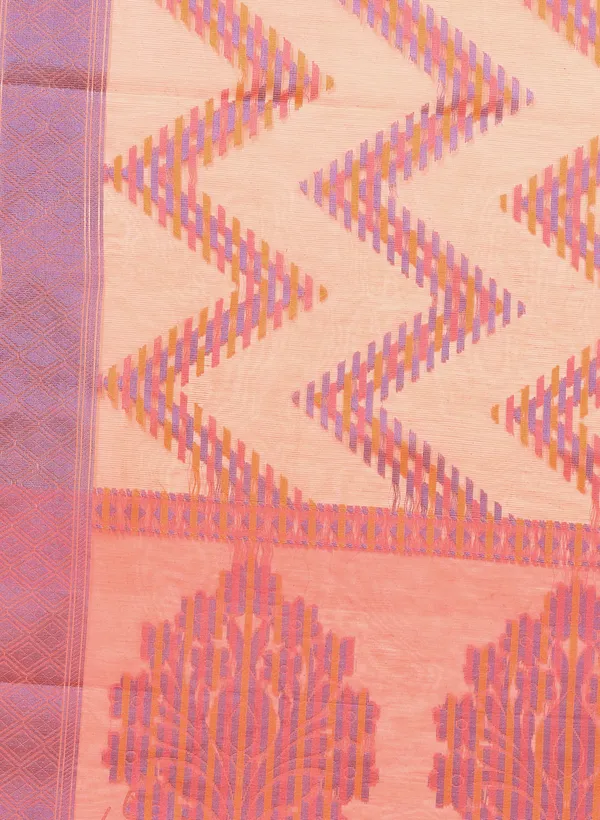 Orange_Silk_Blend_Banarasi_Sarees_For_Women