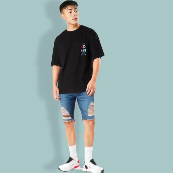 Black_Oversized_Printed_Half_Sleeve_Cotton_T-Shirt_For_Men