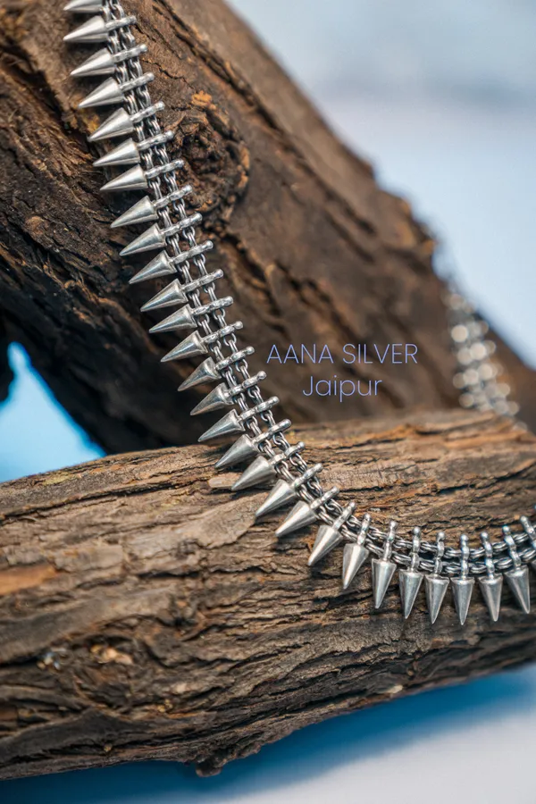925_Pure_Sterling_Silver_|_Aabharan_Unique_Necklace_|_Well_Stamped_&_Hallmarked