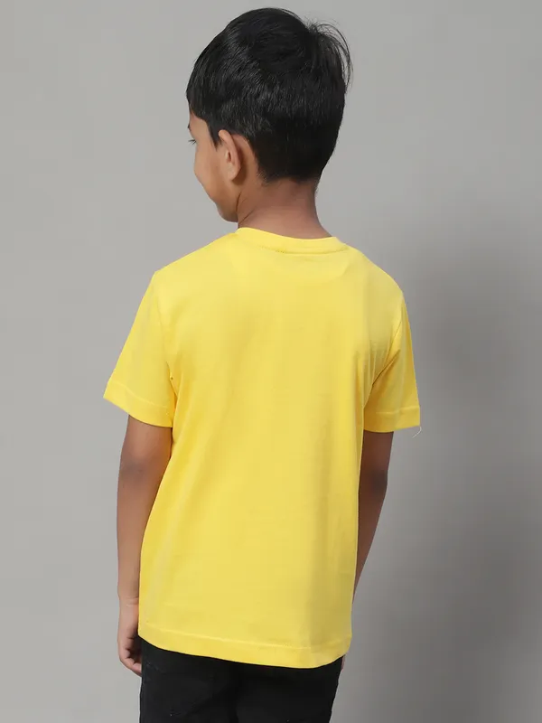 Yellow_Cotton_Rib_V-Neck_Short_Sleeves_T-Shirt_For_Kids