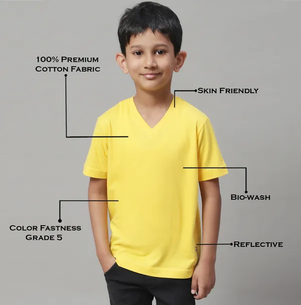 Yellow_Cotton_Rib_V-Neck_Short_Sleeves_T-Shirt_For_Kids