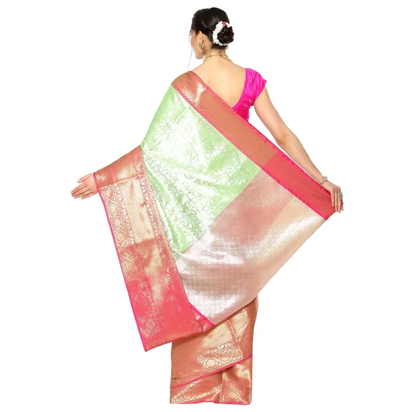 Green_Kanchi_Silk/Brocade_Banarasi_Sarees_For_Women