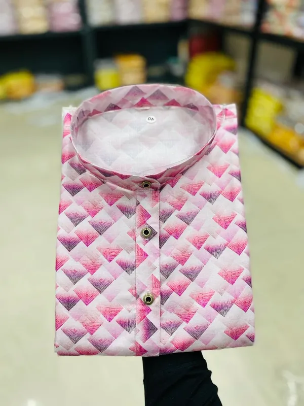 FOXDX_Trendy_Digital_Printed_Kurta_Men'S_Magic_Fabric_Only_Kurta