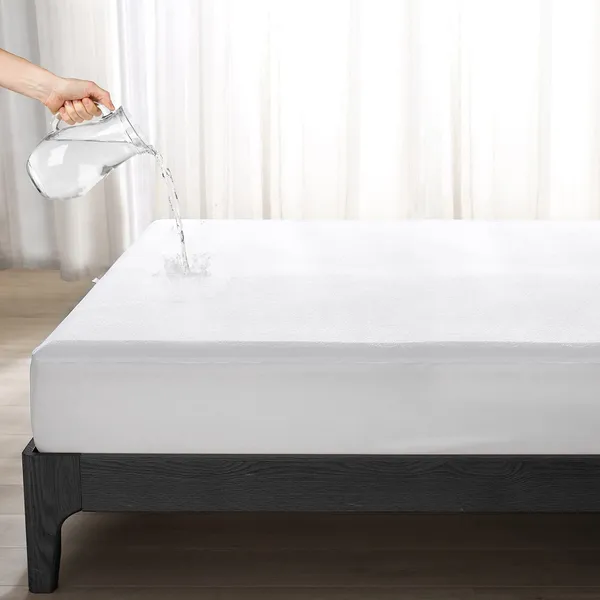 Double_Size_Elastic_Strap_Waterproof_Mattress_Cover_(White)