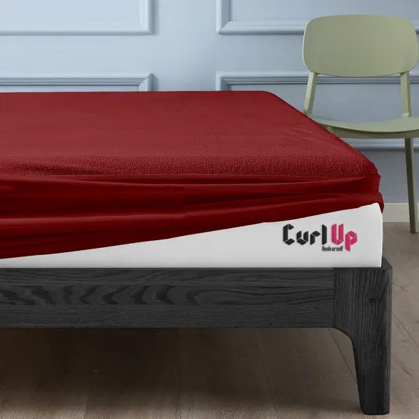 King_Size_Elastic_Strap_Waterproof_Mattress_Cover_(Maroon)