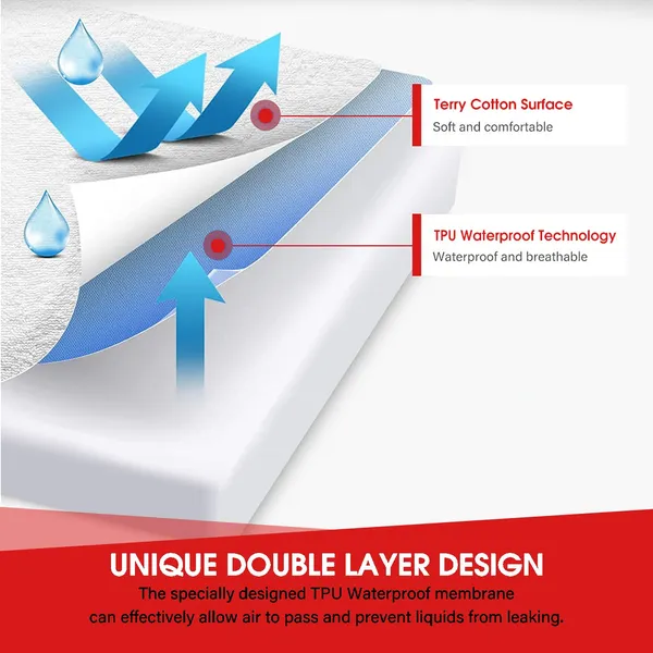Single_Size_Elastic_Strap_Waterproof_Mattress_Cover_(Maroon)