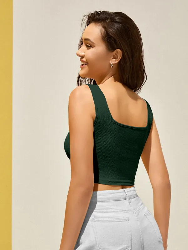 Green_Sleeveless__Ribbed_Square_Neck__Crop_Top_For_Women