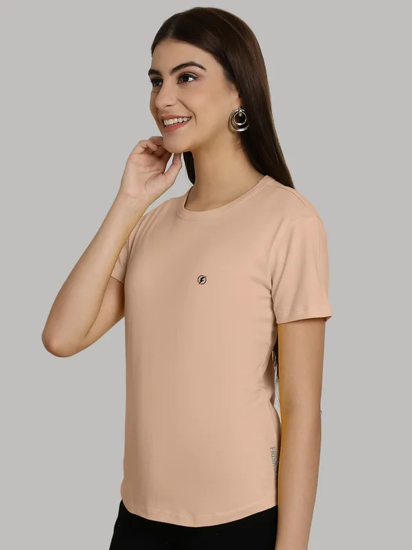 Coral_Cotton_Round_Neck_Short_Sleeves_Solid_Casual_T-Shirt_For_Women