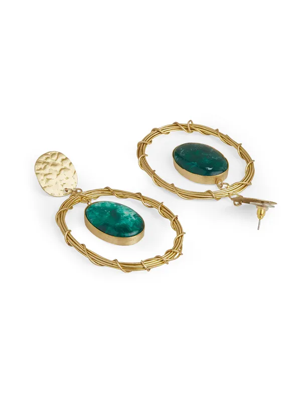gold_plated_oval_green_stone_earring