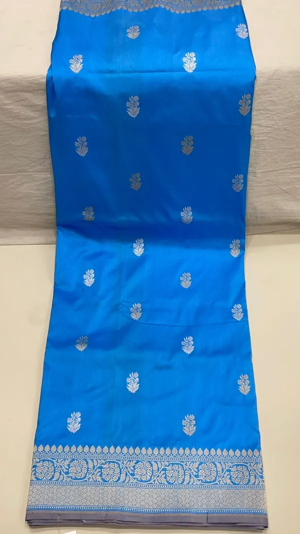 Humairah_Pure_Handloom_Sky_Blue_Katan_Silk_Kadhwa_Sona_Rupa_Zari_Booti_with_Kadhwa_Pallu_Zari_Border_and_Kadhwa_Sky_Blue_Blouse