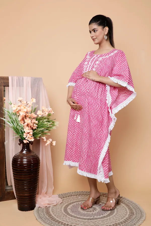 Maternity_Wear_Cotton_Printed_Kaftan_with_Tie_Ups_for_More_Comfort