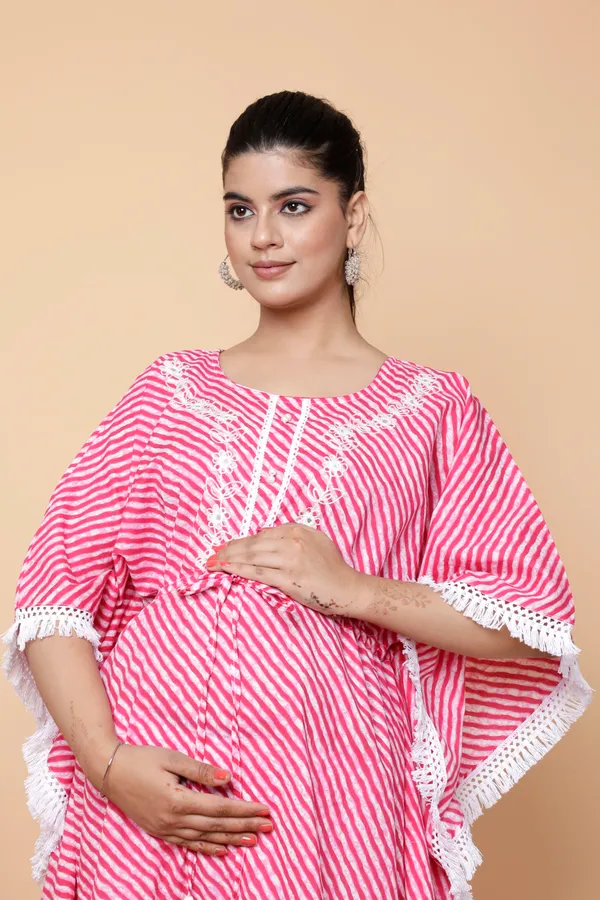 Maternity_Wear_Cotton_Printed_Kaftan_with_Tie_Ups_for_More_Comfort