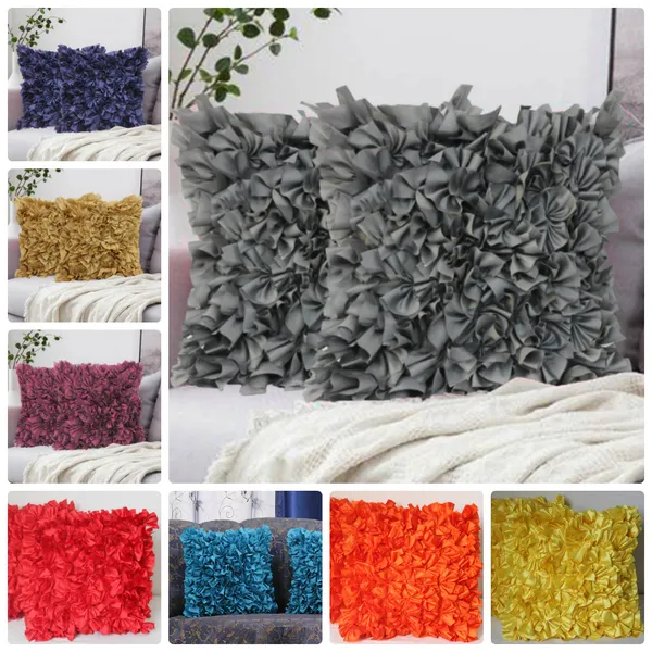 Pack_of_2_Pieces_Polysilk_Blue_Tikkal_Ruffle_Cushion_Cover_for_Bedroom_and_Living_Room