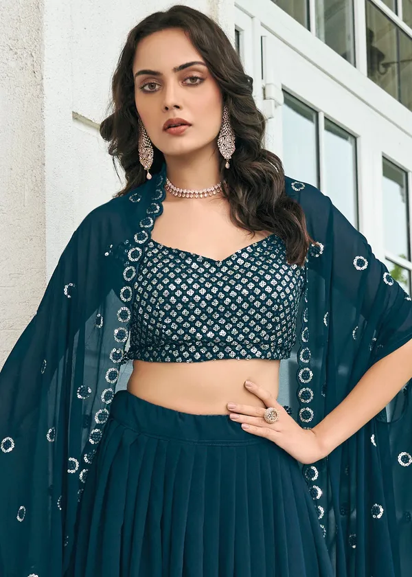 Faux_Georgette_Readymade_Jacket_Style_Lehenga_Choli