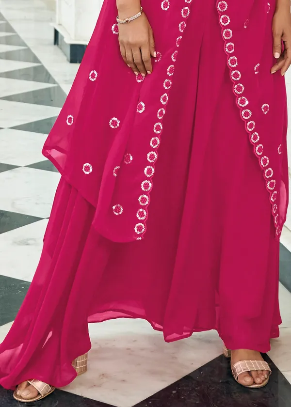 Faux_Georgette_Readymade_Jacket_Style_Lehenga_Choli