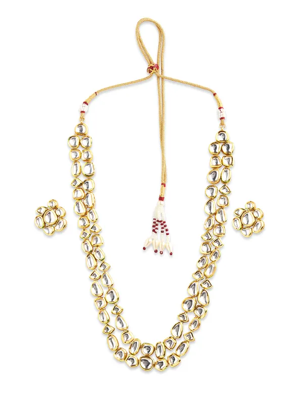 Vidhira_Gold-Toned_Double-Layered_Kundan_Stone_Necklace_Set
