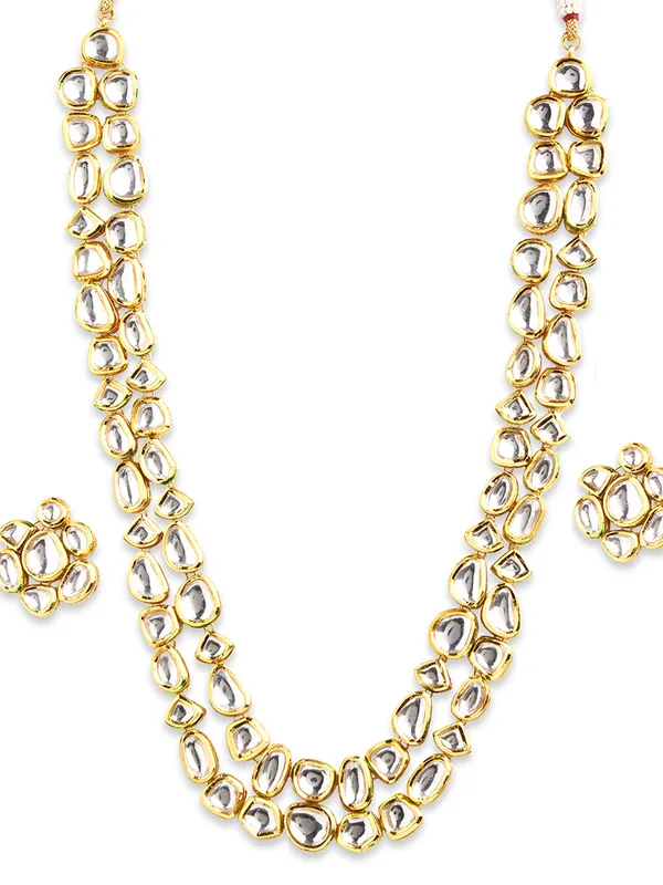 Vidhira_Gold-Toned_Double-Layered_Kundan_Stone_Necklace_Set