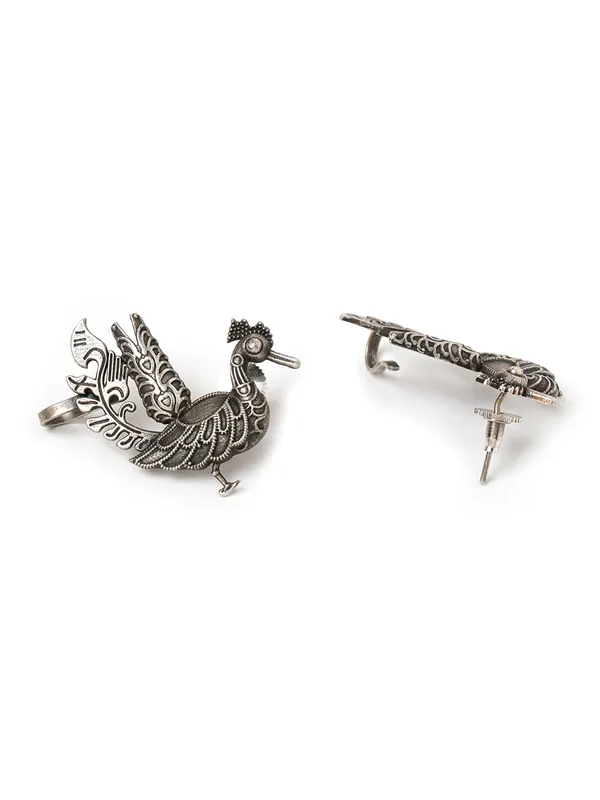 Oxidized_Silver-Toned_Birds_Shaped_Stud_Earrings