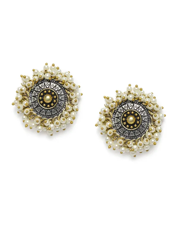 Silver-Toned__Silver-Toned_Pearl_Circular_Studs