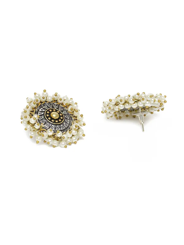 Silver-Toned__Silver-Toned_Pearl_Circular_Studs