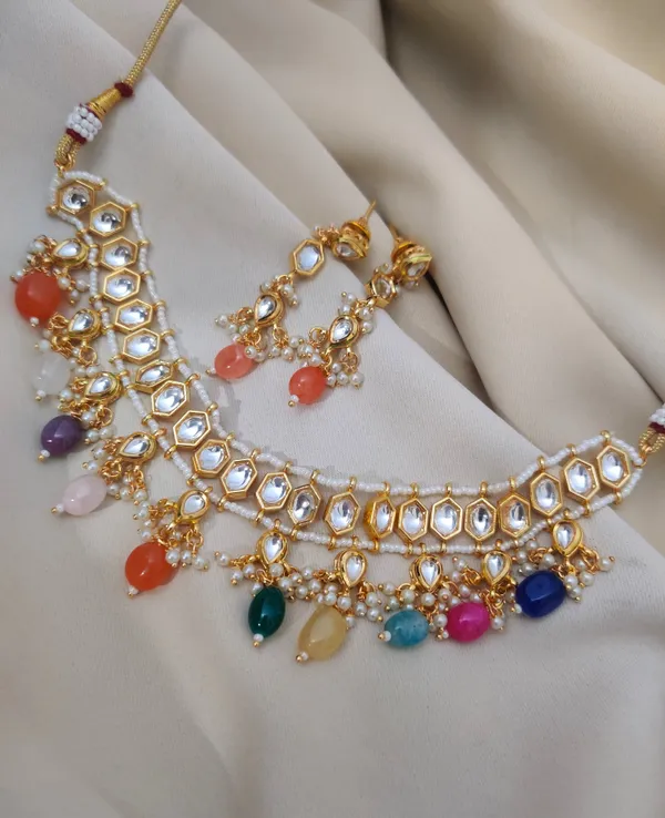 Gold_toned_multi_colour_necklace_set