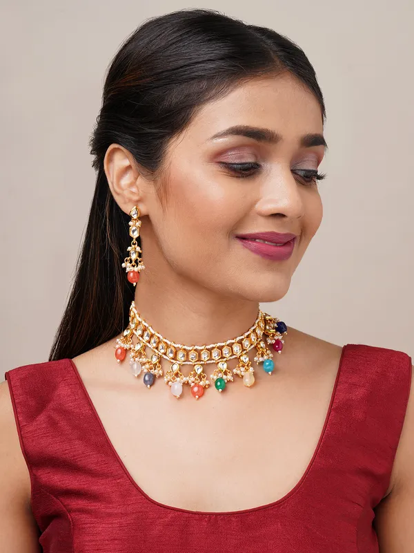 Gold_toned_multi_colour_necklace_set